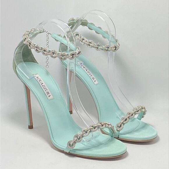 Aquazzura Love Link 105mm Embellished Sandals size 41 - Picture 5 of 16